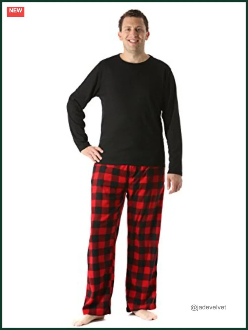 Polar Fleece Pajama Set with Thermal Top and Button Fly